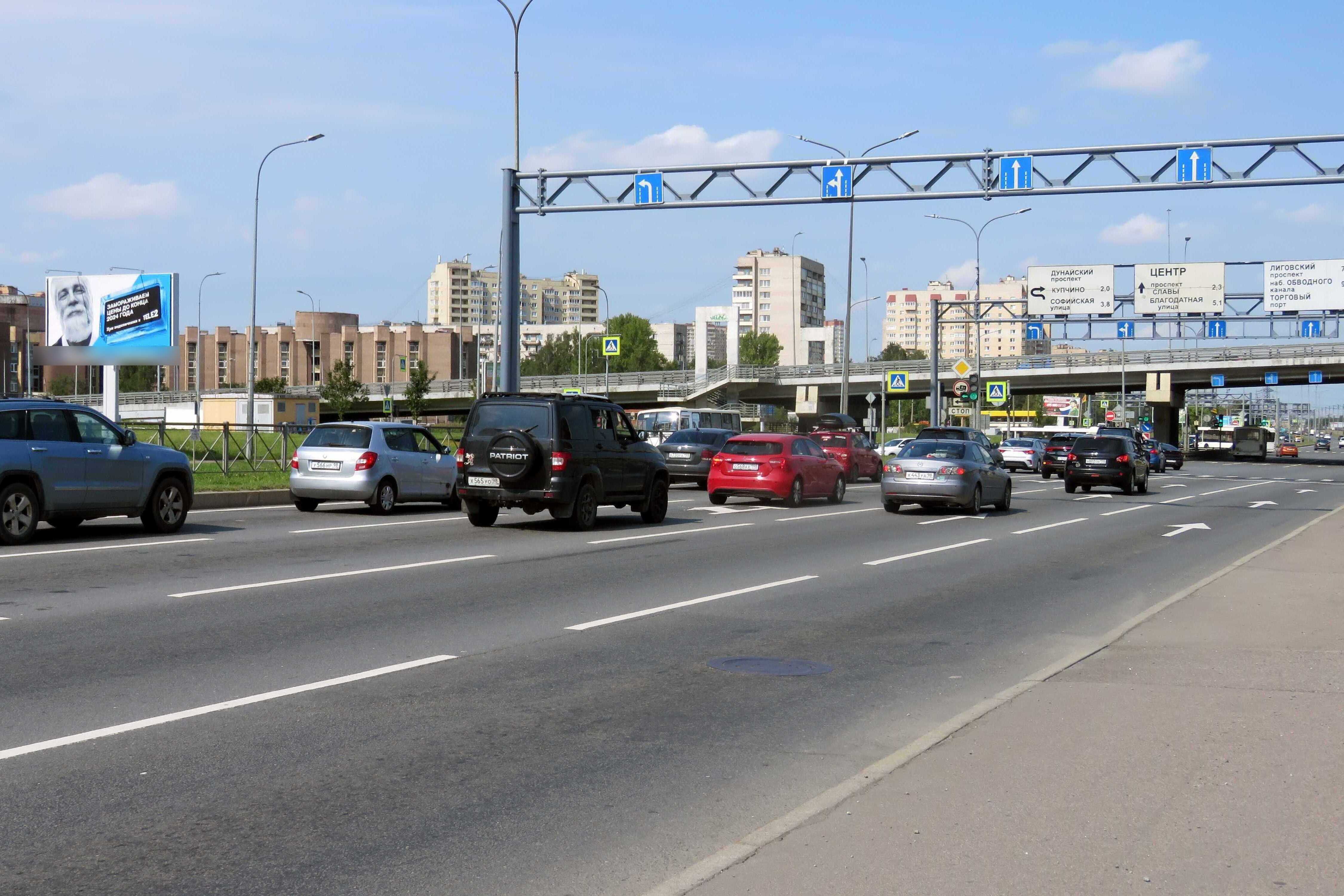 Фотография рекламного носителя, тип: Билборд 3x6, адрес: Витебский пр-т. Х Дунайский пр-т., д.29, корп.2, Санкт-Петербург, Россия. Сторона Б №118643