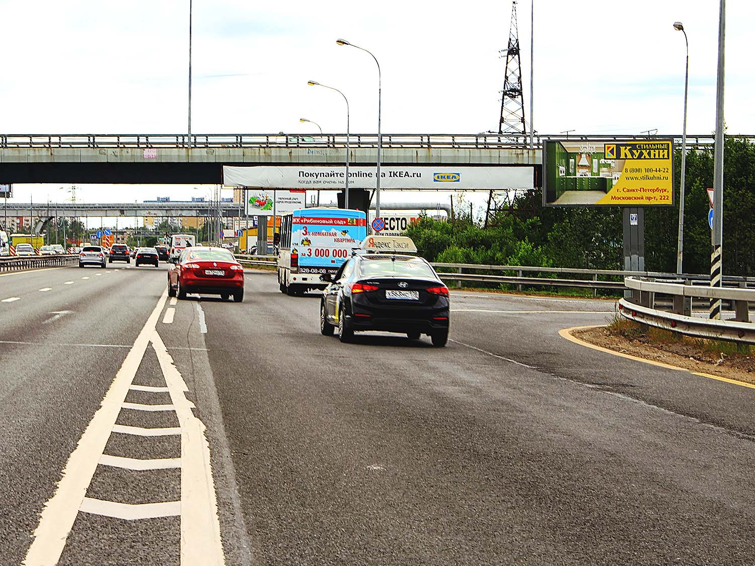 Фотография рекламного носителя, тип: Билборд 3x6, адрес: Мурманское ш., 12 600м, Санкт-Петербург, Россия. Сторона А №131494