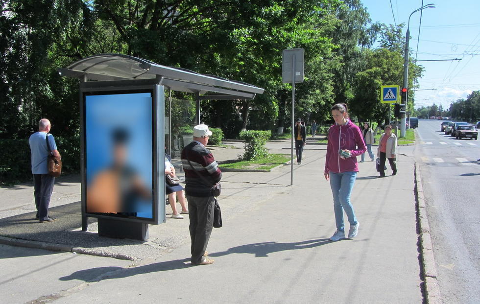 Фотография рекламного носителя, тип: Остановка 1.8x1.2, адрес: Ленина пр-т., д.14, Владимир, Владимирская область, Россия. Сторона Б №158237