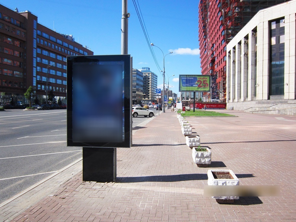 Фотография рекламного носителя, тип: Ситиформат 1.8x1.2, адрес: Академика Сахарова пр-т., д.9 X Докучаев пер., Москва, Россия. Сторона A1-A6 №1055718