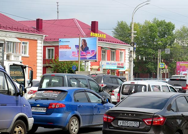 Фотография рекламного носителя, тип: Билборд 3x6, адрес: Масленникова ул. Х Б.Хмельницкого ул., поз.1, Омск, Омская область, Россия. Сторона Б №549702