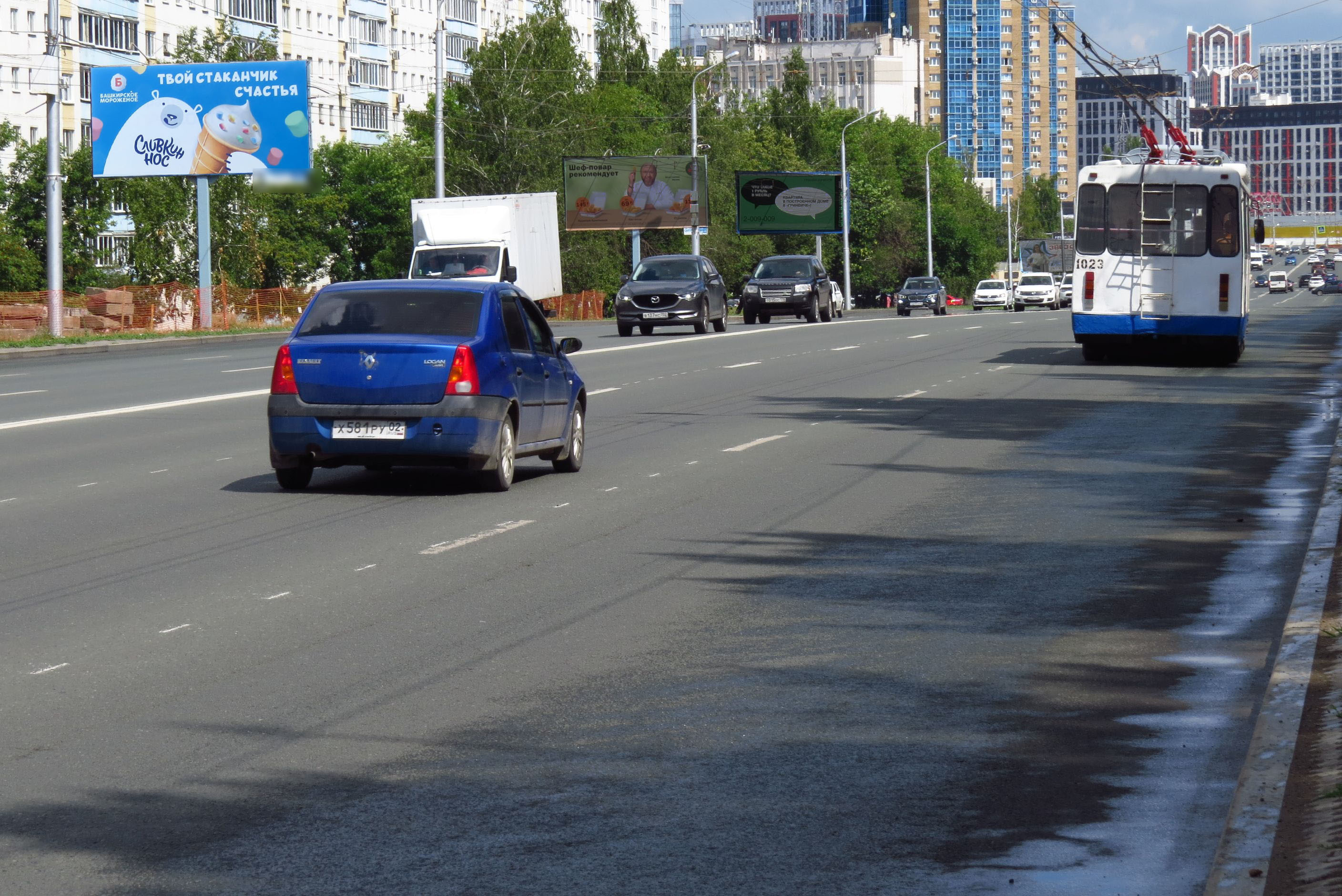Фотография рекламного носителя, тип: Билборд 3x6, адрес: Менделеева ул., д.213, Уфа, Республика Башкортостан, Россия. Сторона Б №92045