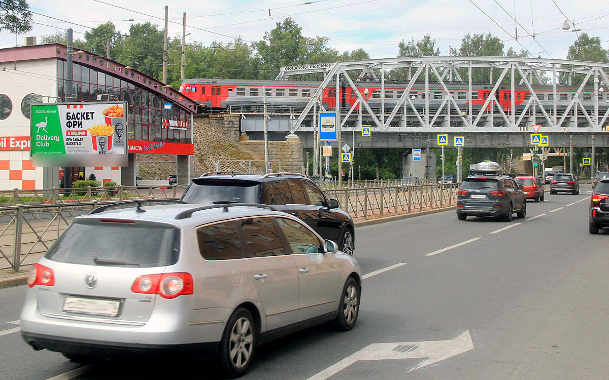 Фотография рекламного носителя, тип: Билборд 3x6, адрес: Лесной пр-т. Х 1-й Муринский пр-т., Санкт-Петербург, Россия. Сторона Б №171317