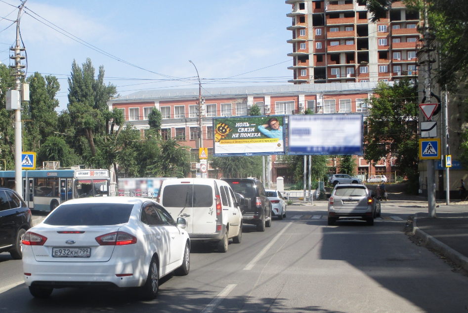 Фотография рекламного носителя, тип: Билборд 3x6, адрес: Шелковичная ул. Х Серова ул., поз.1, Саратов, Саратовская область, Россия. Сторона А №157128