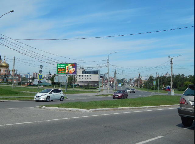 Фотография рекламного носителя, тип: Билборд 3x6, адрес: Баварина пл., д.17 X Мамонтова ул., Барнаул, Алтайский край, Россия. Сторона Б1 №87452