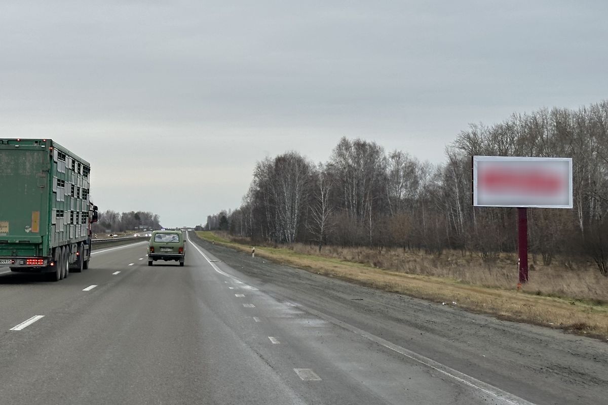 Фотография рекламного носителя, тип: Билборд 3x6, адрес: Чуйский тракт а/д, 185 660м, Барнаул, Алтайский край, Россия. Сторона A №971818