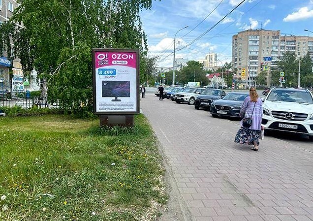 Фотография рекламного носителя, тип: Ситиформат 1.8x1.2, адрес: Белореченская ул., д.8, поз.1, Екатеринбург, Свердловская область, Россия. Сторона Б №651274