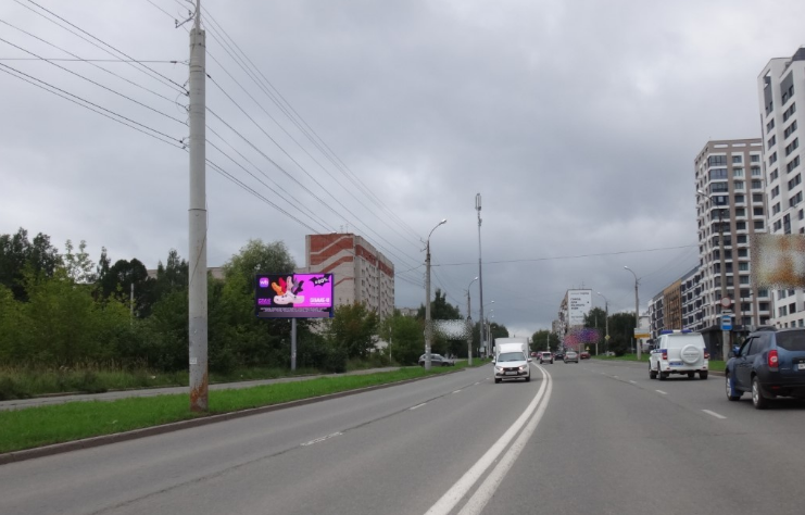 Фотография рекламного носителя, тип: Билборд 3x6, адрес: 50 лет ВЛКСМ ул., поз.1, Ижевск, Республика Удмуртия, Россия. Сторона Б1 №186991