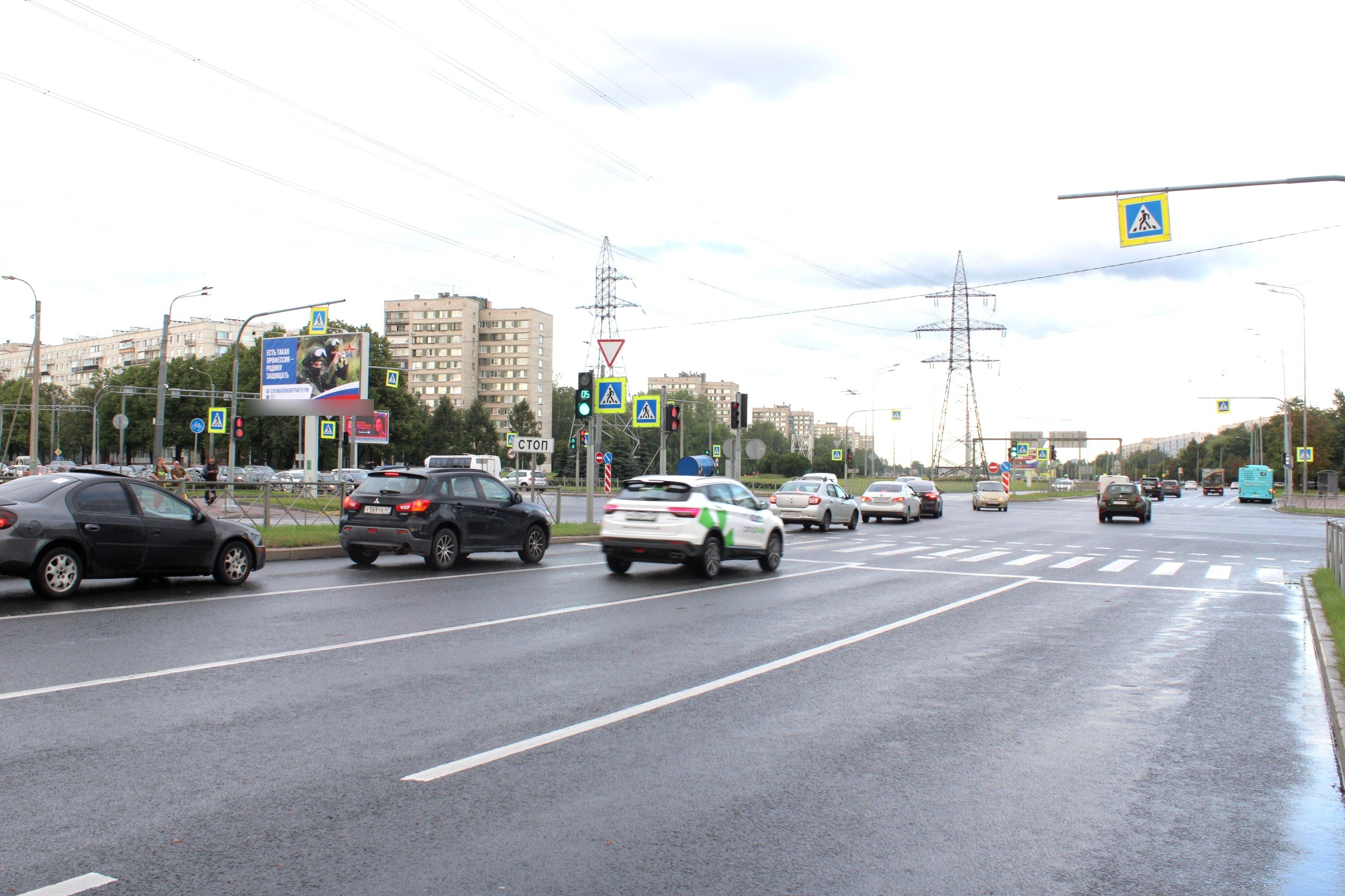 Фотография рекламного носителя, тип: Билборд 3x6, адрес: Маршала Блюхера пр-т. Х Пискаревский пр-т., Санкт-Петербург, Россия. Сторона Б №119661