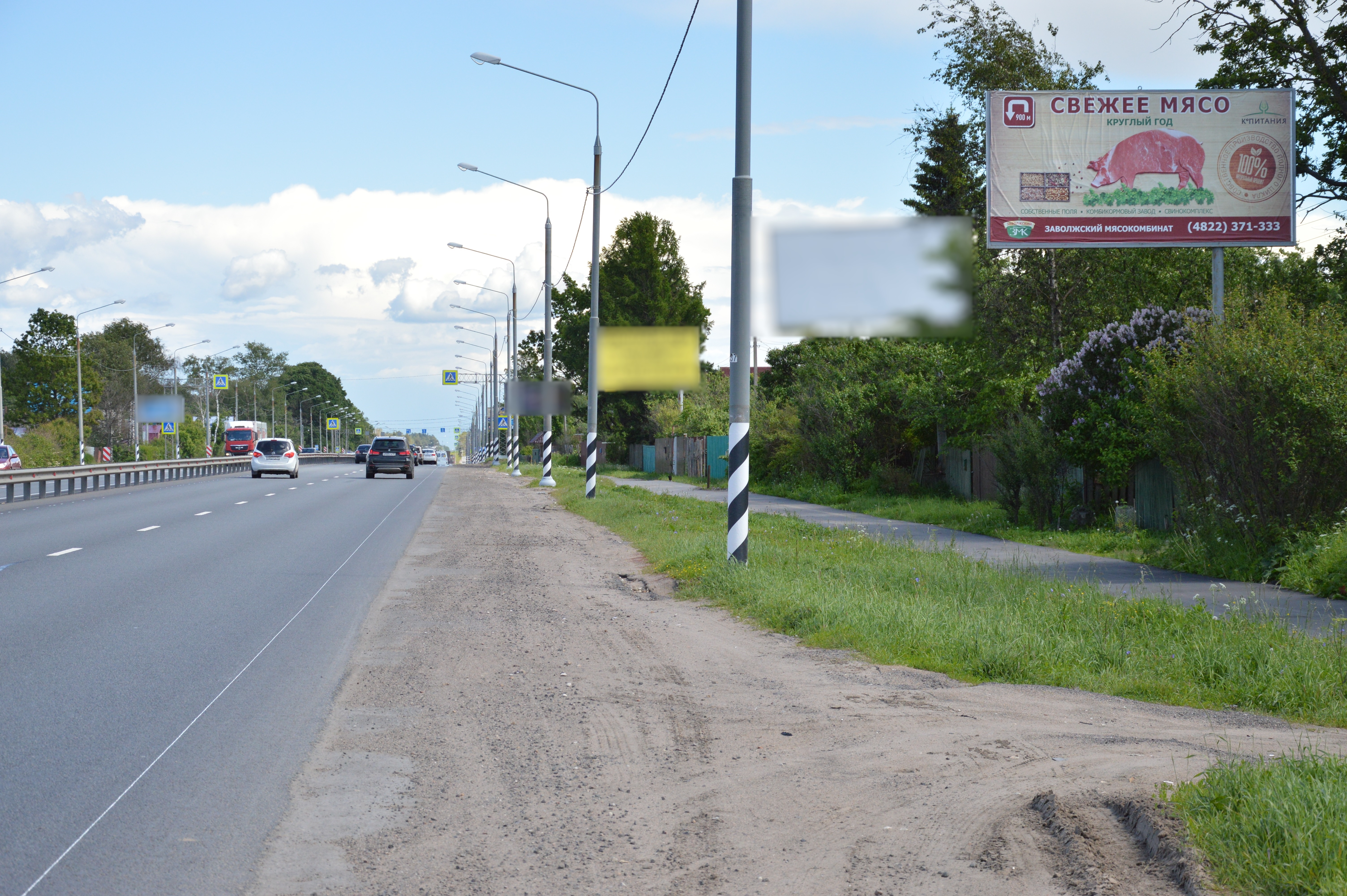 Фотография рекламного носителя, тип: Билборд 3x6, адрес: М-10 а/д., 181 474м, Заволжский пос., д.34, Тверь, Тверская область, Россия. Сторона А №544841