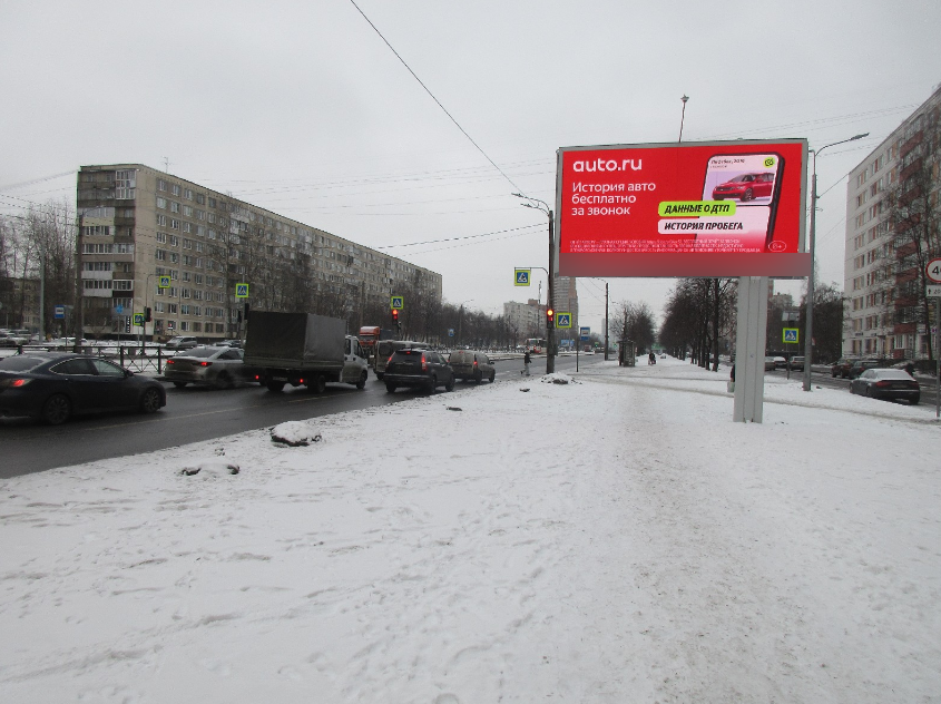 Фотография рекламного носителя, тип: Билборд 3x6, адрес: Бухарестская ул., д.33, корп.1, Санкт-Петербург, Россия. Сторона A1-А10 №1094341