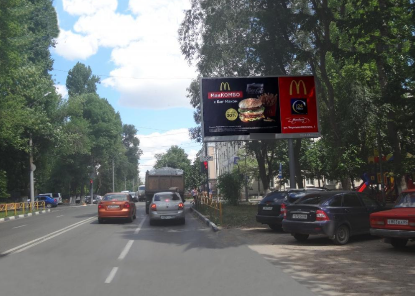 Фотография рекламного носителя, тип: Билборд 3x6, адрес: Политехническая ул. Х Беговая ул., поз.1, Саратов, Саратовская область, Россия. Сторона А №91056