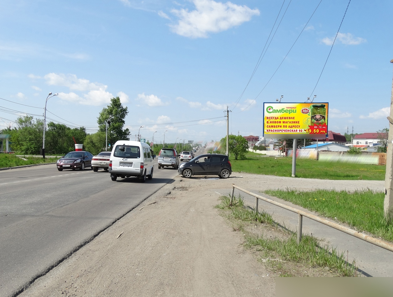Фотография рекламного носителя, тип: Билборд 3x6, адрес: Воронежское ш., д.138, Хабаровск, Хабаровский край, Россия. Сторона А1 №157614