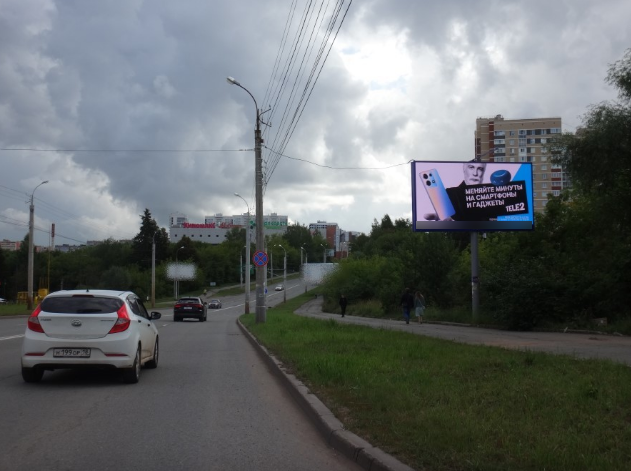 Фотография рекламного носителя, тип: Билборд 3x6, адрес: 50 лет ВЛКСМ ул., поз.1, Ижевск, Республика Удмуртия, Россия. Сторона А1 №186990