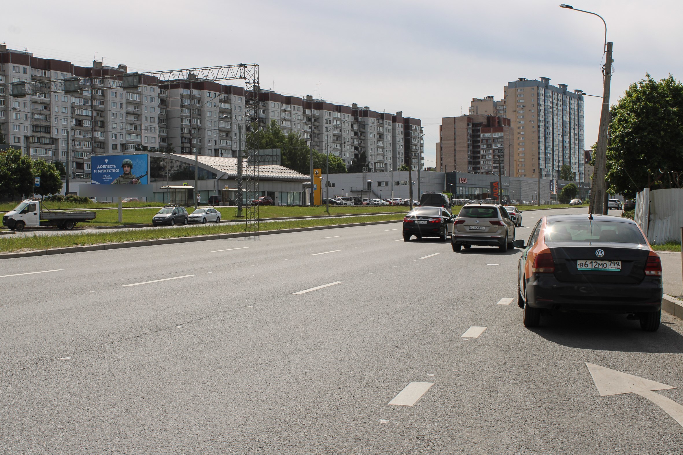 Фотография рекламного носителя, тип: Билборд 3x6, адрес: Выборгское ш., д.33, корп.2, Санкт-Петербург, Россия. Сторона Б №708233