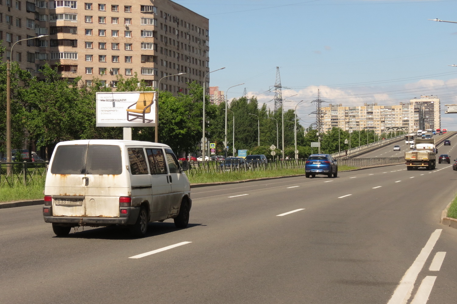 Фотография рекламного носителя, тип: Билборд 3x6, адрес: Российский пр-т., д.14, Санкт-Петербург, Россия. Сторона Б №106694