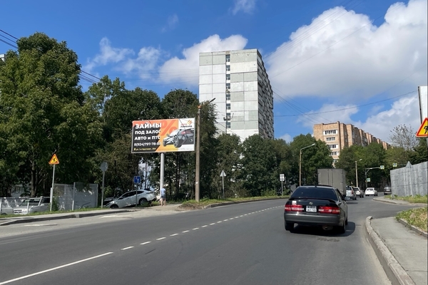Фотография рекламного носителя, тип: Билборд 3x6, адрес: Алилуева ул., д.5, Владивосток, Приморский край, Россия. Сторона Б №88952