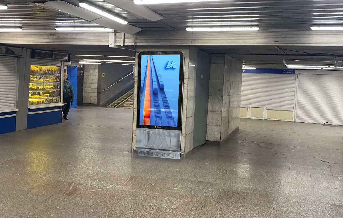 Фотография рекламного носителя, тип: Видеоэкран, адрес: Станция метро «Площадь Ленина», линия Ленинская линия, Новосибирск, Новосибирская область, Россия. Сторона/вариант А1 №1419813