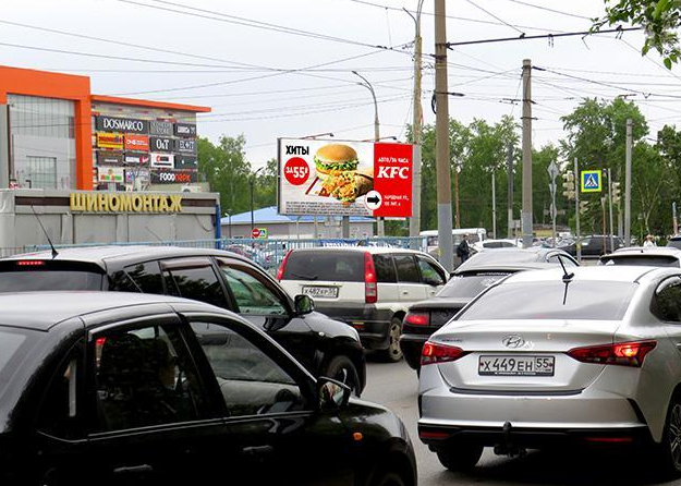 Фотография рекламного носителя, тип: Билборд 3x6, адрес: Богдана Хмельницкого ул., д.150 Х Масленникова ул., Омск, Омская область, Россия. Сторона А №617062