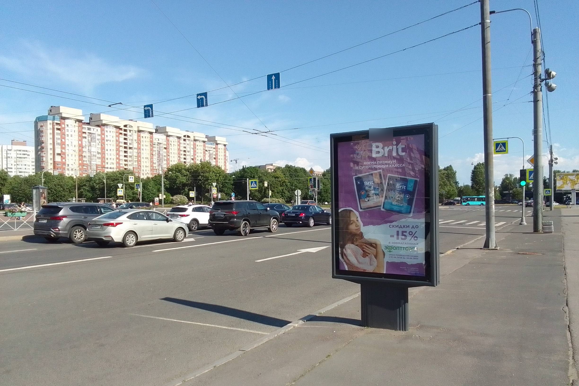 Фотография рекламного носителя, тип: Ситиформат 1.8x1.2, адрес: Кораблестроителей ул., д.14, Санкт-Петербург, Россия. Сторона А №139943