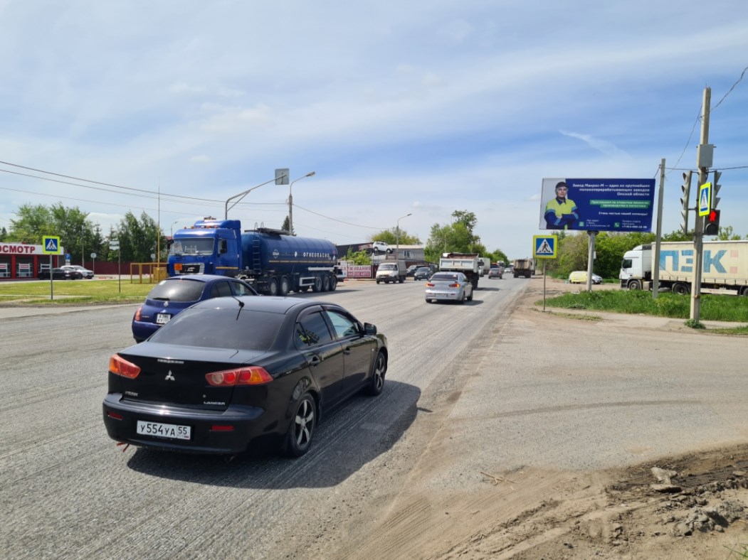 Фотография рекламного носителя, тип: Билборд 3x6, адрес: Волгоградская ул., д.74, Омск, Омская область, Россия. Сторона А №1009747