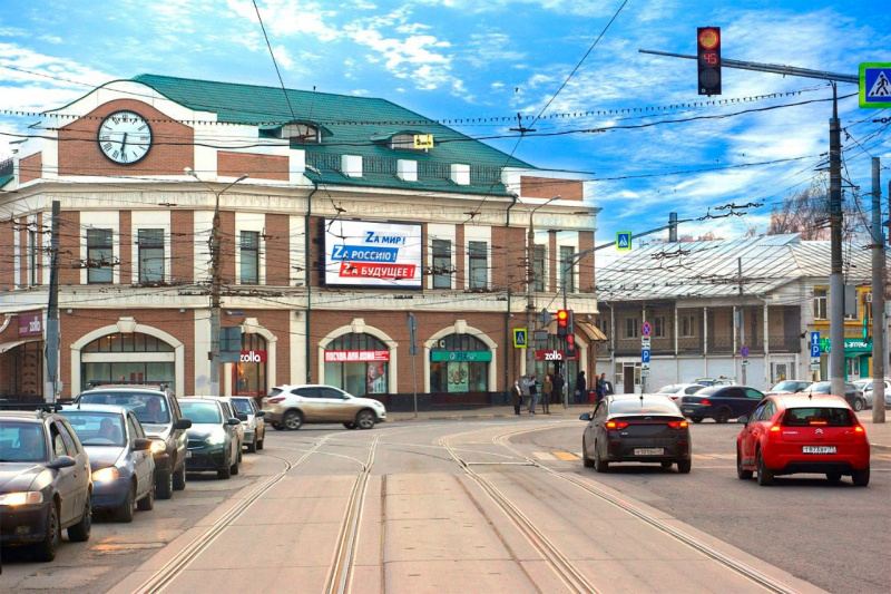 Фотография рекламного носителя, тип: Медиафасад, адрес: Советская ул., д.86, Тула, Тульская область, Россия. Сторона B1-B15 №798006