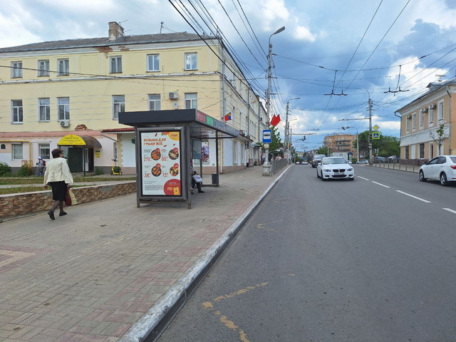 Фотография рекламного носителя, тип: Остановка 1.8x1.2, адрес: Ленина ул., д.94, Калуга, Калужская область, Россия. Сторона В1-B5 №622742