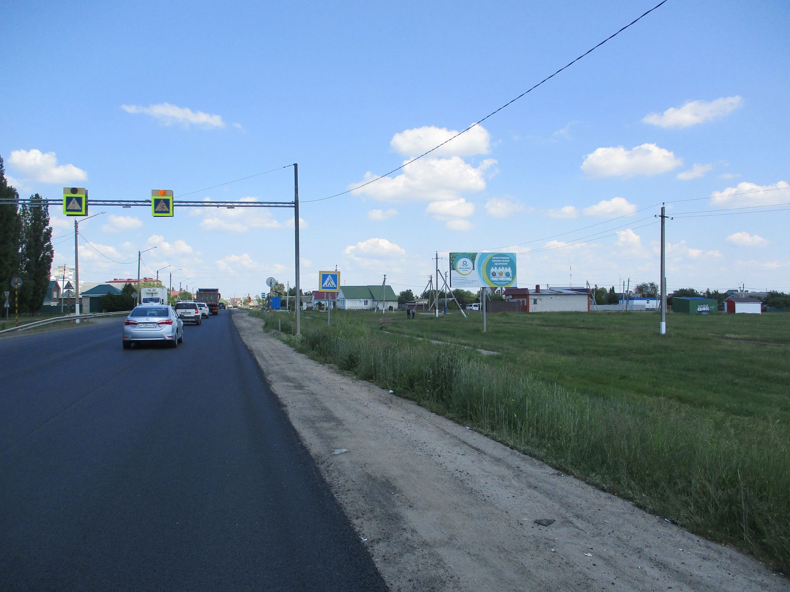 Фотография рекламного носителя, тип: Билборд 3x6, адрес: Воронежское ш., 52 000м, Липецк, Липецкая область, Россия. Сторона А №813130