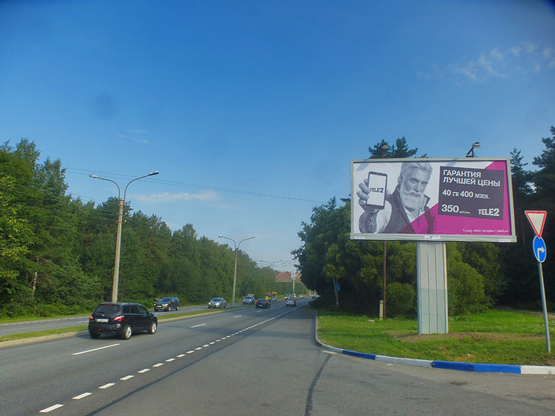 Фотография рекламного носителя, тип: Билборд 3x6, адрес: Приморское ш., д.251, Санкт-Петербург, Россия. Сторона A №169780