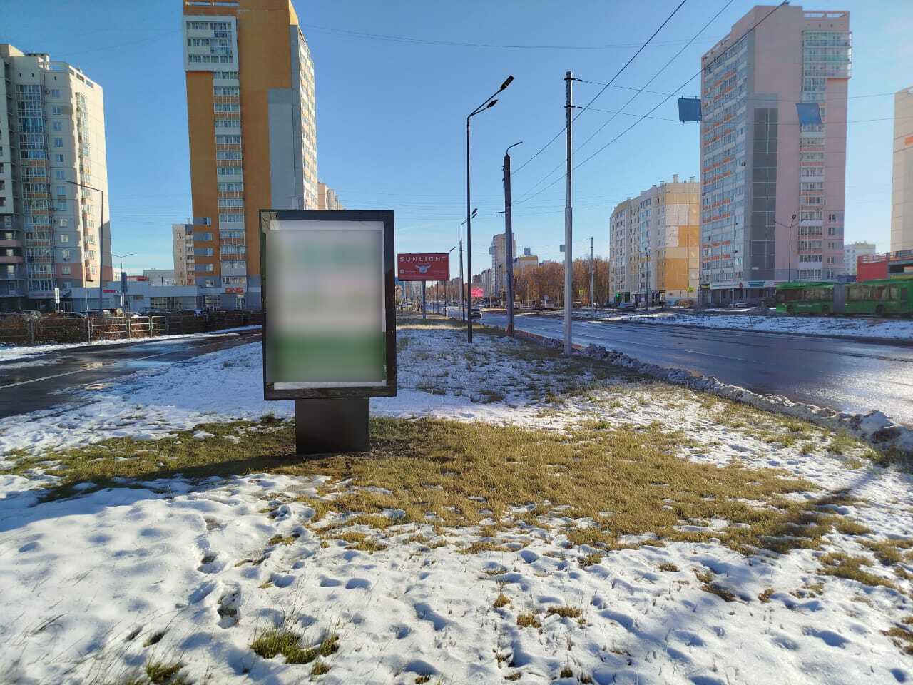 Фотография рекламного носителя, тип: Ситиформат 1.8x1.2, адрес: Краснопольский пр-т., д.17б, Челябинск, Челябинская область, Россия. Сторона В №1332490