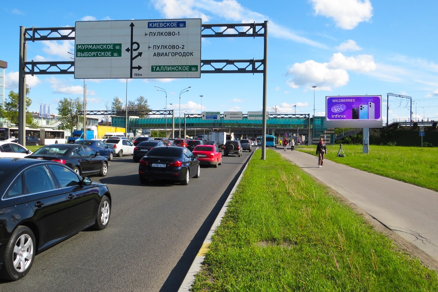 Фотография рекламного носителя, тип: Билборд 3x6, адрес: Пулковское ш., д.27, Санкт-Петербург, Россия. Сторона А1 №120632