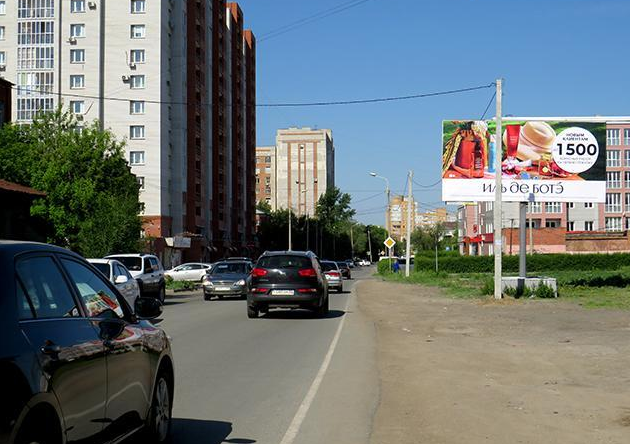 Фотография рекламного носителя, тип: Билборд 3x6, адрес: Герцена ул. Х Октябрьская ул., д.110, Омск, Омская область, Россия. Сторона А №617036