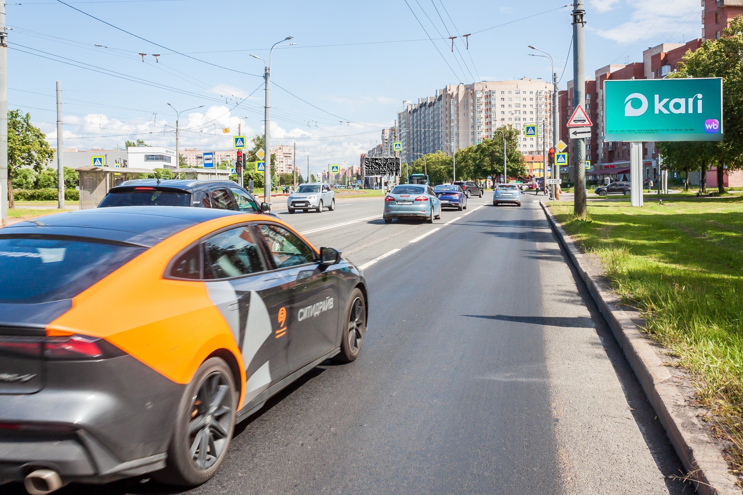 Фотография рекламного носителя, тип: Билборд 3x6, адрес: Ветеранов пр-т. X Добровольцев ул., д.38, Санкт-Петербург, Россия. Сторона А1 №757012