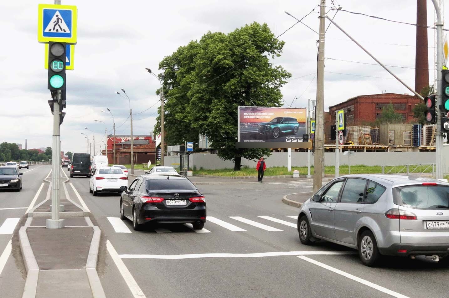 Фотография рекламного носителя, тип: Билборд 3x6, адрес: Октябрьская наб., д.56а Х Новоселов ул., Санкт-Петербург, Россия. Сторона А №120280