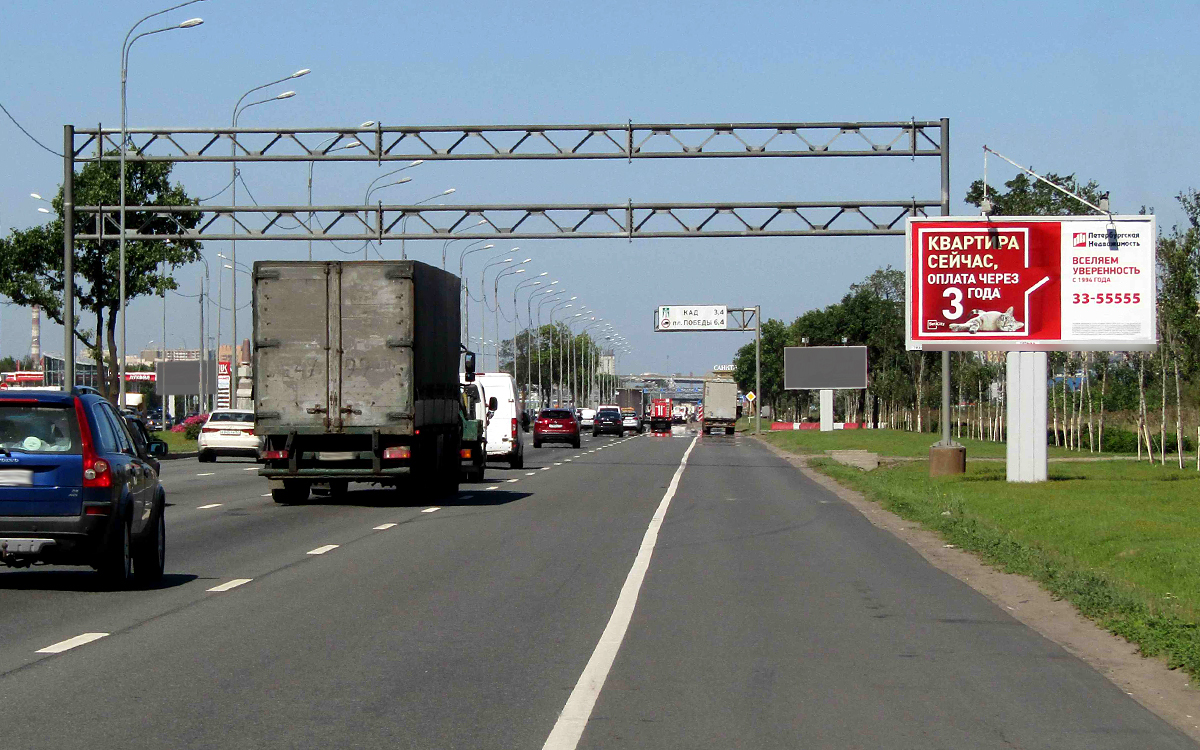 Фотография рекламного носителя, тип: Билборд 3x6, адрес: Пулковское ш., д.43, корп.2, Санкт-Петербург, Россия. Сторона A №172935