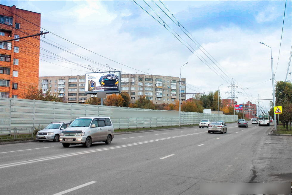 Фотография рекламного носителя, тип: Билборд 3x6, адрес: Гусарова ул., д.3а., ост. "Овощной магазин", Красноярск, Красноярский край, Россия. Сторона Б №155916