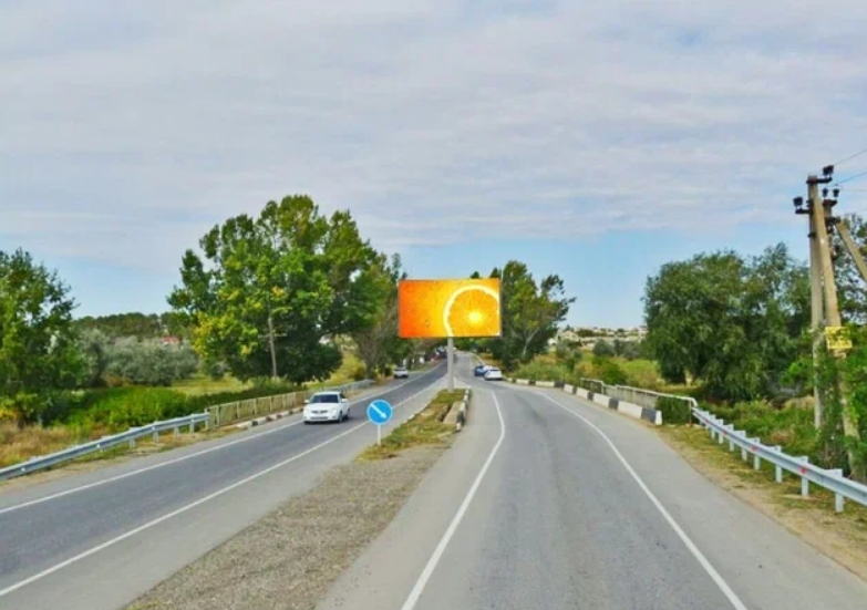 Фотография рекламного носителя, тип: Билборд 3x6, адрес: Севастополь-Саки-Евпатория а/д, поворот на с. Вилино, Севастополь, Россия. Сторона A №1329789