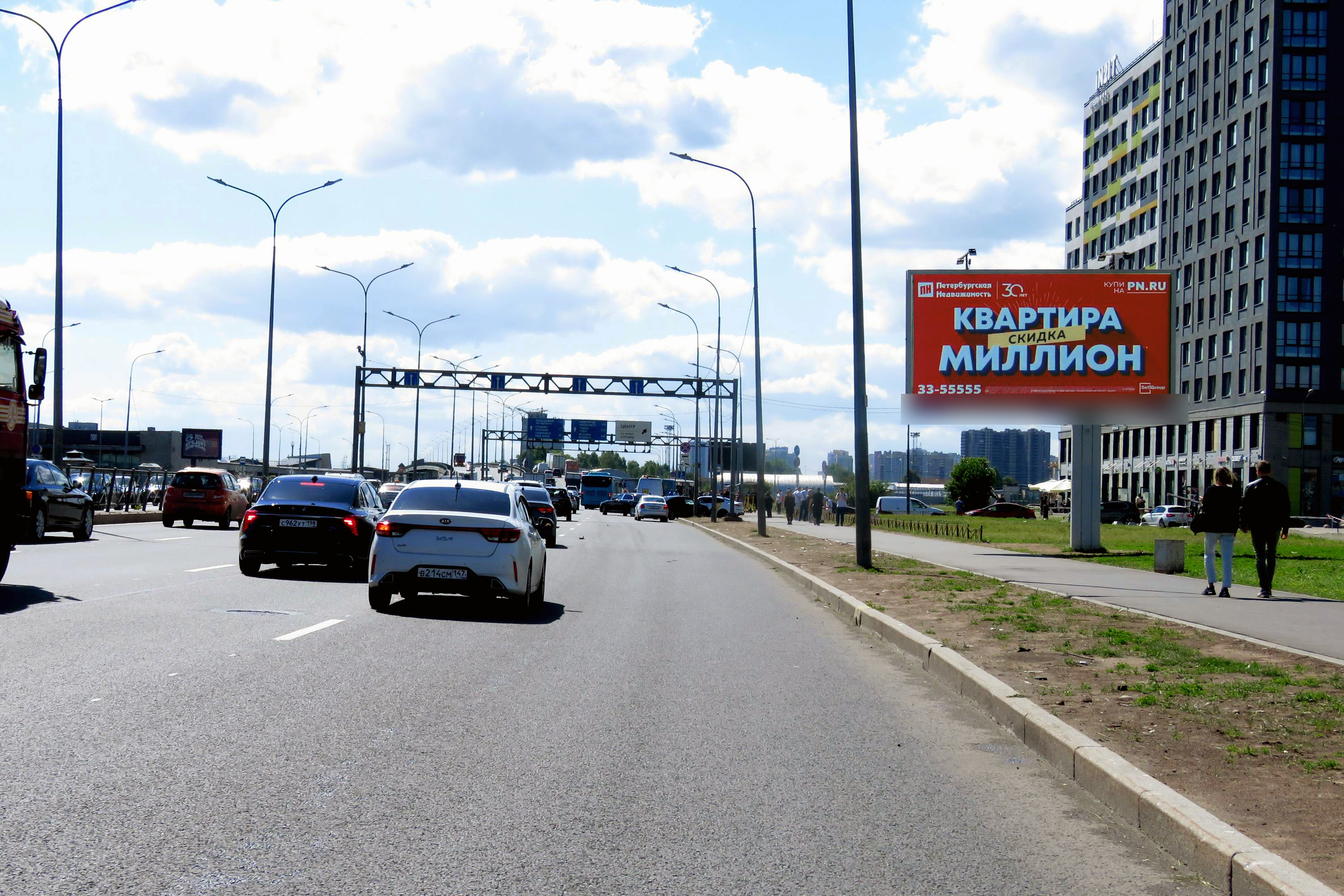 Фотография рекламного носителя, тип: Билборд 3x6, адрес: Витебский пр-т., д.101, корп.2, Санкт-Петербург, Россия. Сторона А №673204