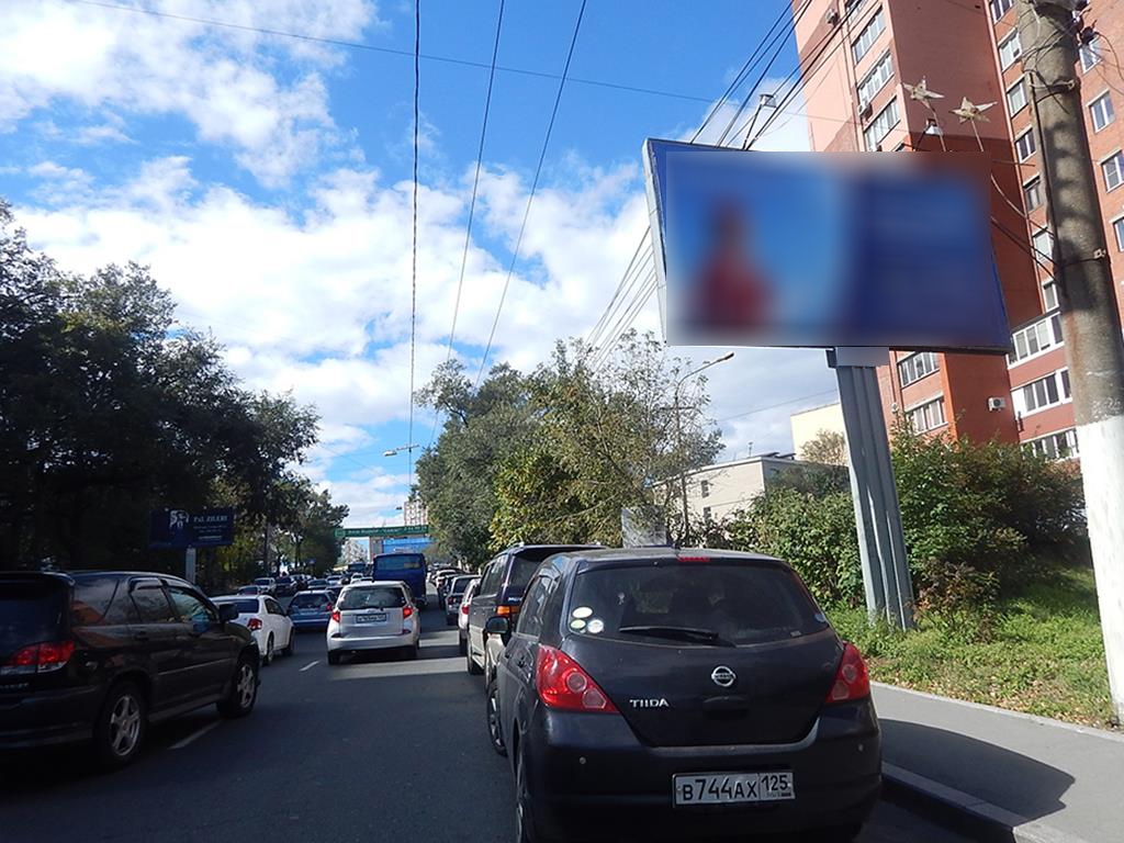 Фотография рекламного носителя, тип: Билборд 3x6, адрес: Океанский пр-т., д.123б, Владивосток, Приморский край, Россия. Сторона А №88867