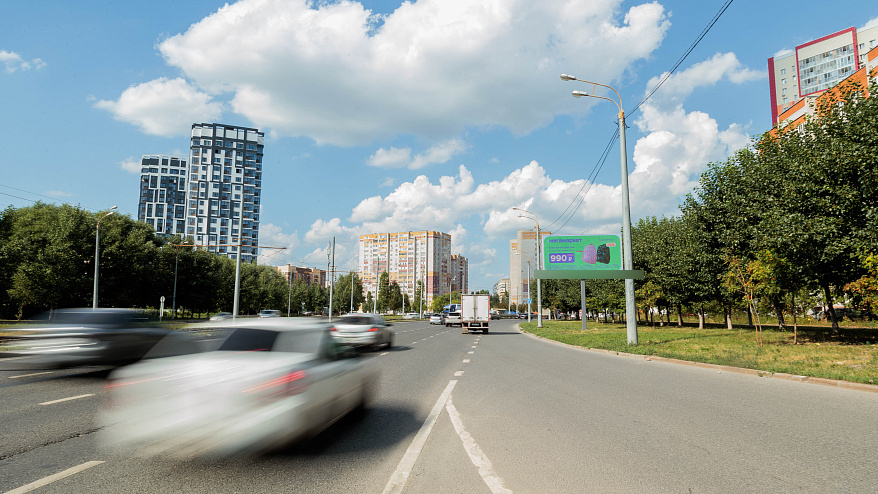 Фотография рекламного носителя, тип: Билборд 3x6, адрес: Бол.Крыловка ул., поворот на Ленскую ул., Казань, Республика Татарстан, Россия. Сторона А1-А10 №761085