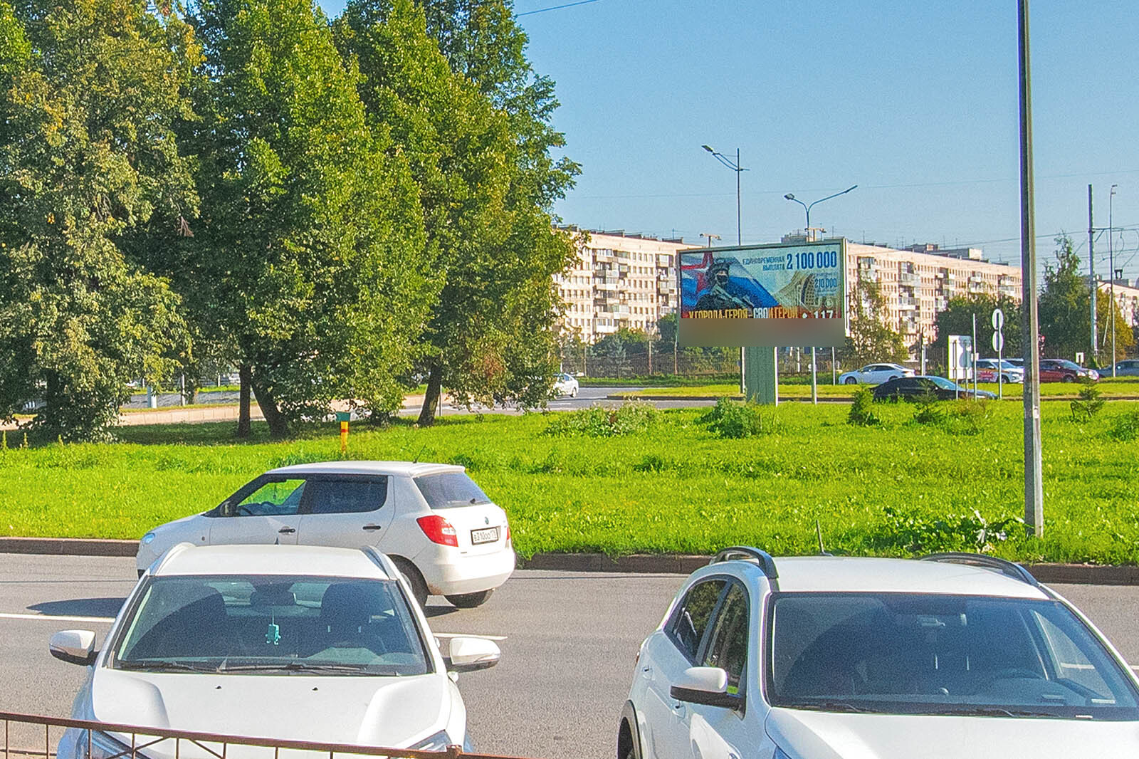 Фотография рекламного носителя, тип: Билборд 3x6, адрес: Витебский пр-т., д.47 Х Типанова ул., д.40, Санкт-Петербург, Россия. Сторона B №515068
