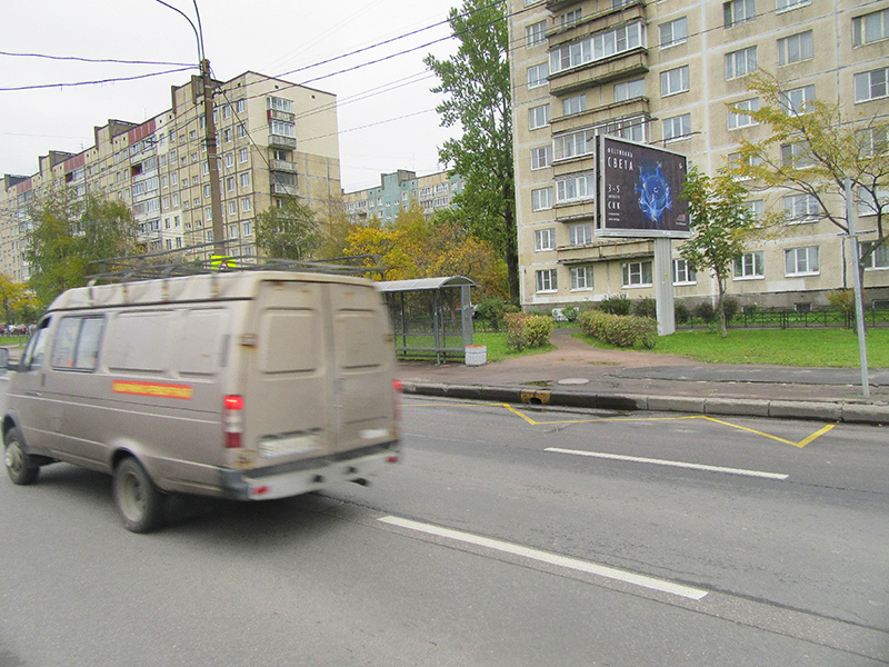 Фотография рекламного носителя, тип: Билборд 3x6, адрес: Ириновский пр-т. Х Передовиков ул., д.37, Санкт-Петербург, Россия. Сторона A №170337