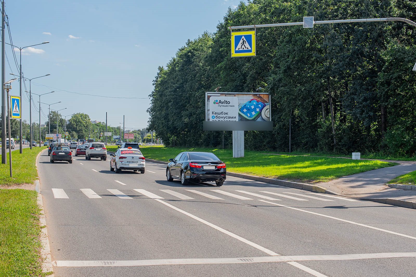 Фотография рекламного носителя, тип: Билборд 3x6, адрес: Северный пр-т., д.32 X Тихорецкий пр-т., Санкт-Петербург, Россия. Сторона A №168824