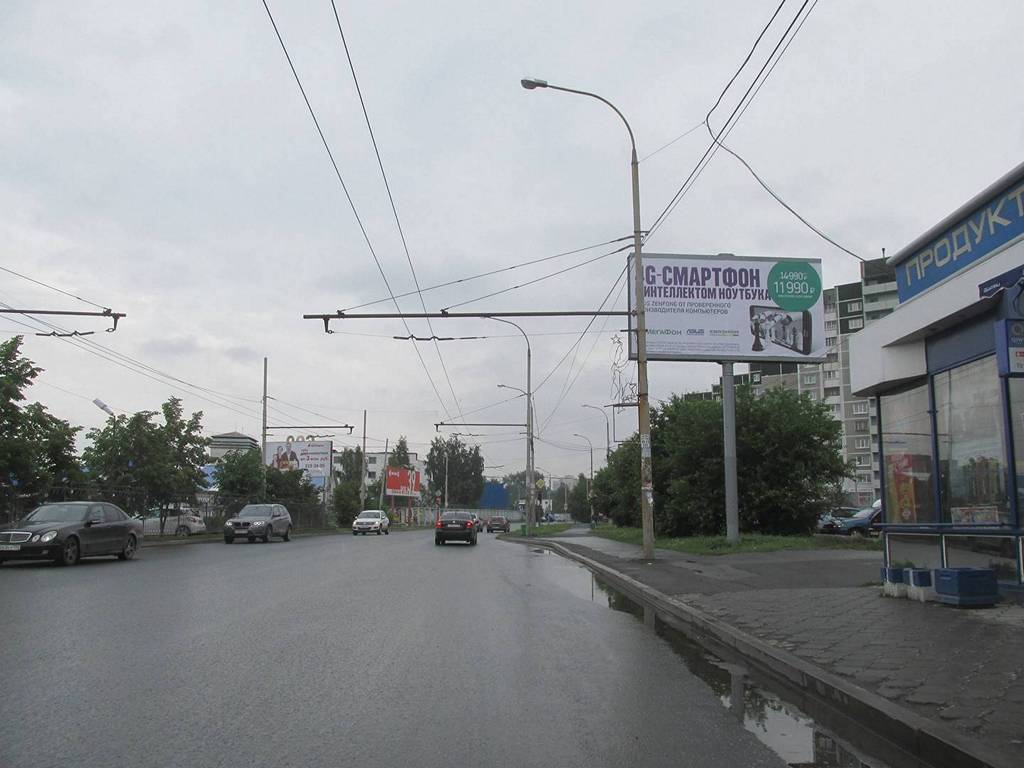 Фотография рекламного носителя, тип: Билборд 3x6, адрес: Крестинского ул., д.59/1 Х Родонитовая ул., Екатеринбург, Свердловская область, Россия. Сторона A №594480