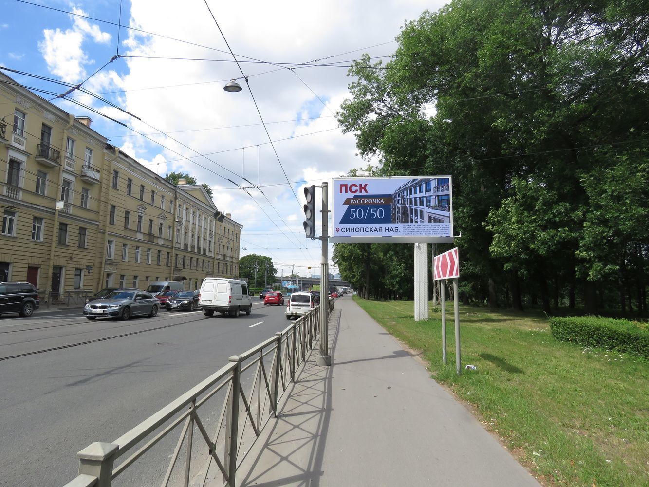 Фотография рекламного носителя, тип: Билборд 3x6, адрес: Обуховской обороны пр-т. Х Профессора Качалова ул., Санкт-Петербург, Россия. Сторона А1 №106381