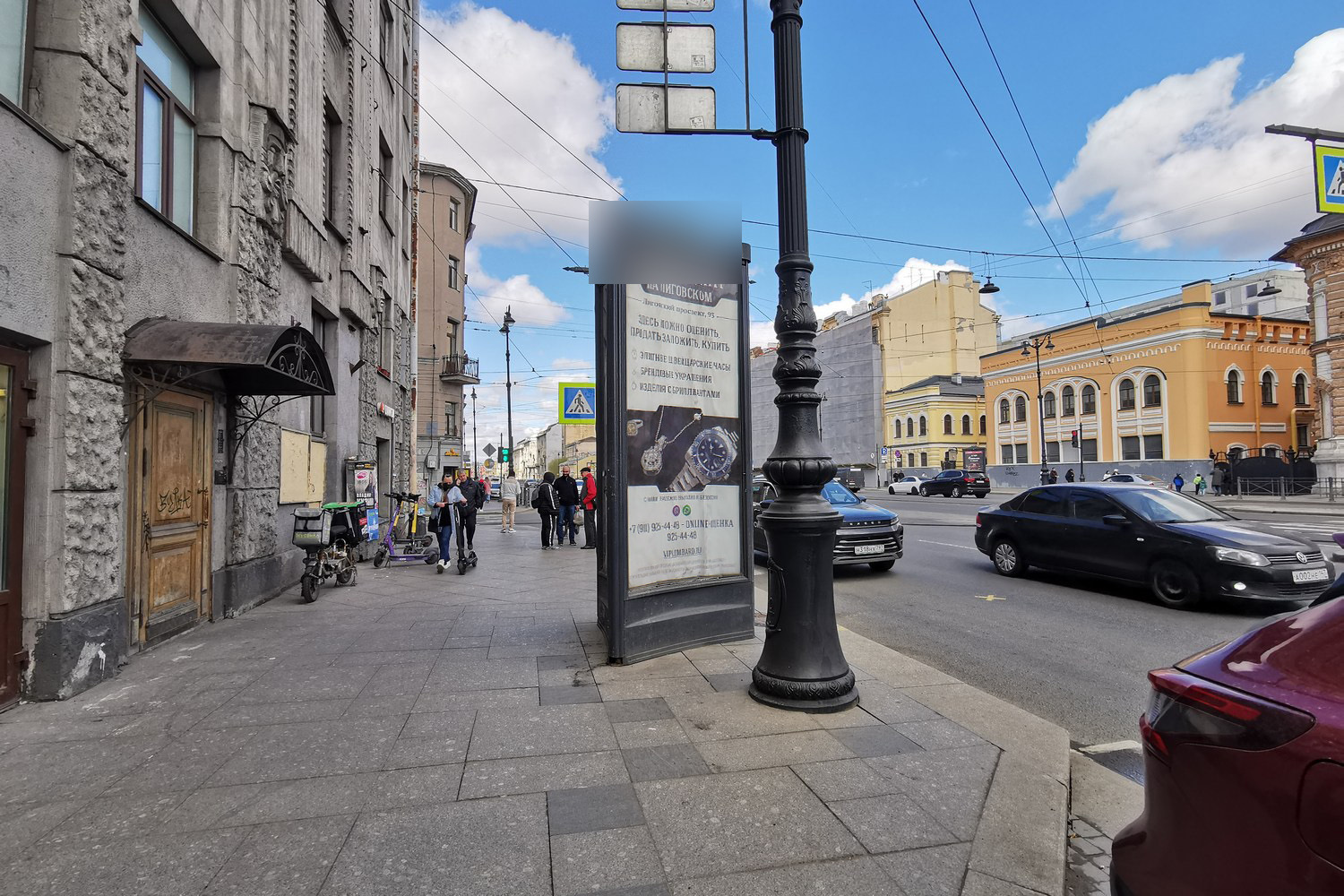 Фотография рекламного носителя, тип: Пиллар 3x1.4, адрес: Лиговский пр-т., д.91, Санкт-Петербург, Россия. Сторона Б №542301