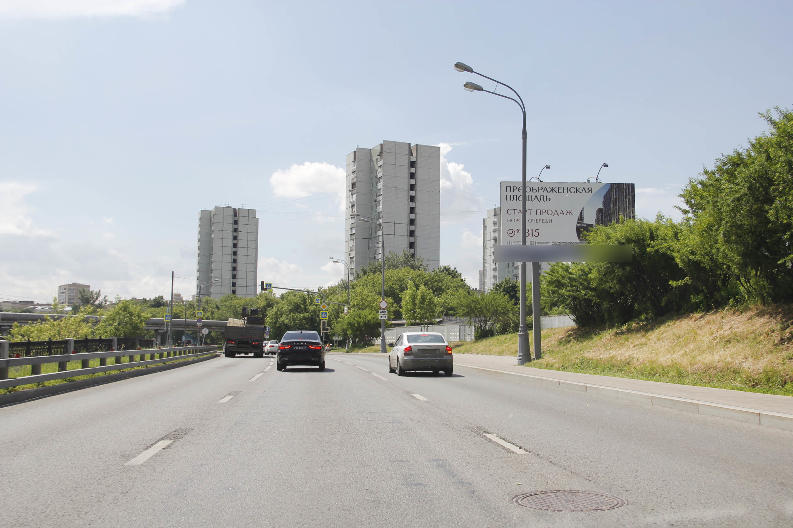 Фотография рекламного носителя, тип: Билборд 3x6, адрес: Олений Вал ул., д.9, Москва, Россия. Сторона А №617391