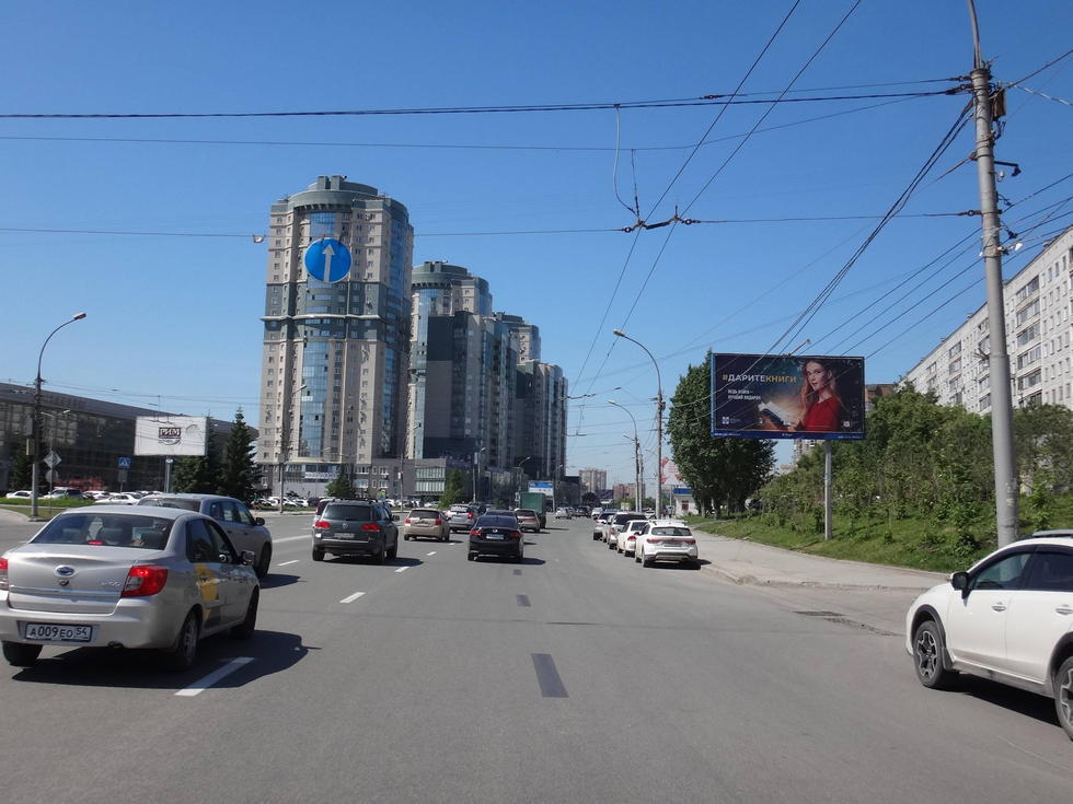 Фотография рекламного носителя, тип: Билборд 3x6, адрес: Фрунзе ул., д.71, Новосибирск, Новосибирская область, Россия. Сторона А №124900