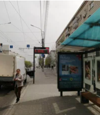 Фотография рекламного носителя, тип: Остановка 1.8x1.2, адрес: Невская ул., ост. «Ул. Новороссийская», поз.1, Волгоград, Волгоградская область, Россия. Сторона Б №1348760