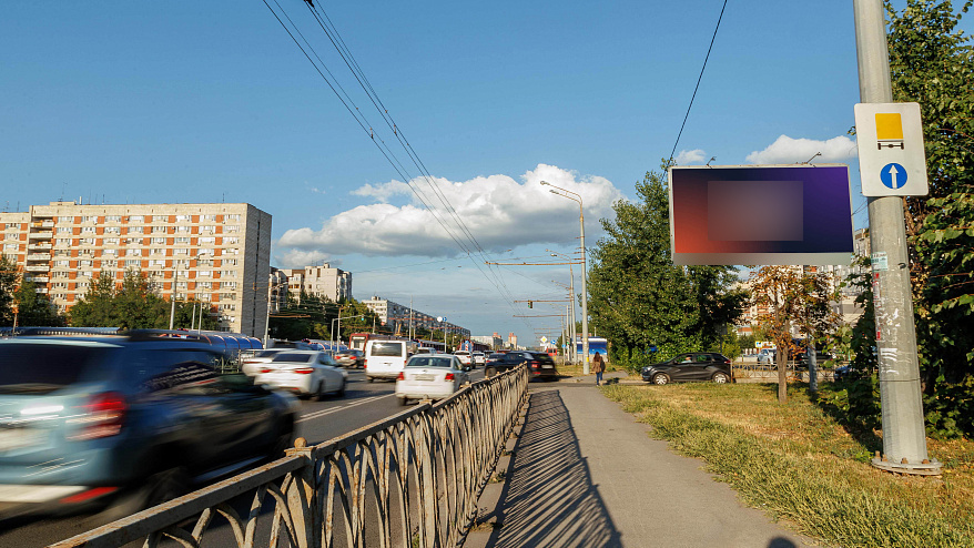 Фотография рекламного носителя, тип: Билборд 3x6, адрес: Ямашева пр-т., д.45а Х Мусина ул., Казань, Республика Татарстан, Россия. Сторона А1-A3 №674737